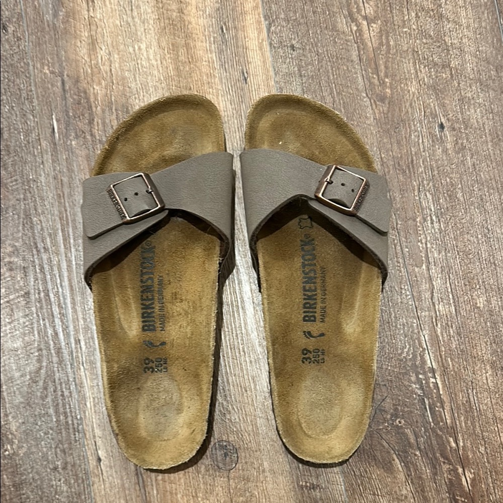 Birkenstock Taupe Slide Sandals